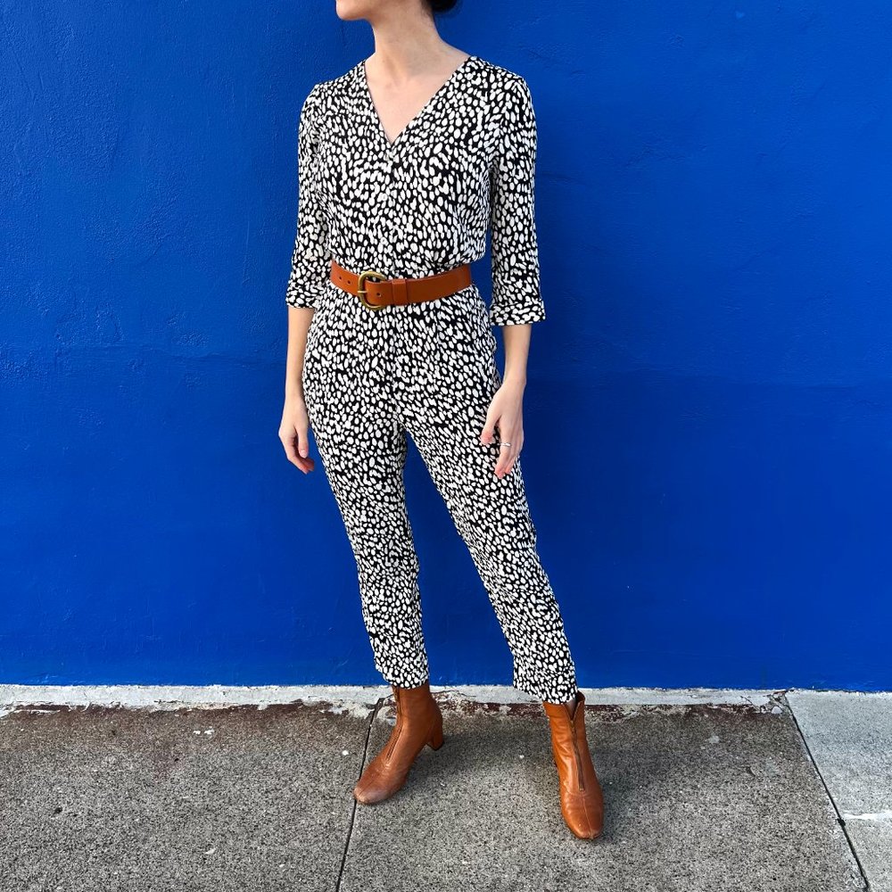 Mister Zimi Black Rain Margot Jumpsuit in Black and White – Aus 8 / US 4 / Small